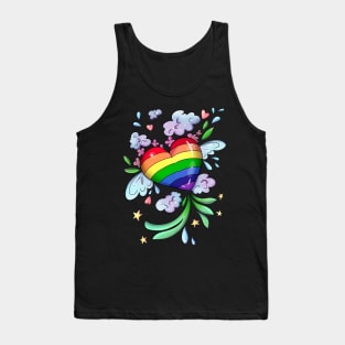 Rainbow Winged Heart Tank Top